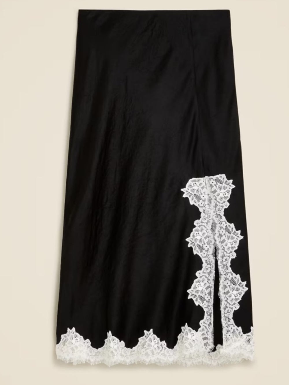 NWT! J. Crew Gwyneth Lace-Trim Slip Skirt, xs